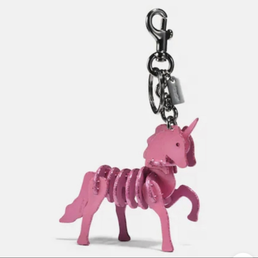 X SOLD X Coach Puzzle Unicorn Skeleton Charm Key Chain